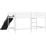  Krevet na kat za djecu s toboganom Jednobojno Bijela i antracit 107 x 200 cm | Shoptok.si
