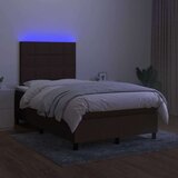  Krevet box spring s madracem LED tamnosmeđi 120x200 cm tkanina | shoptok.hr