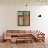 Maison Chic Seti vrtnega pohištva - Vrtna garnitura - Vrtni pohištvo set 12-delna medeno rjava trdna borovina, (21816855) | Shoptok.si