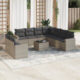  10-dijelni set vrtnih sofa poliratan s jastucima svijetlosivi | shoptok.hr