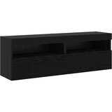 vidaXL 8 komada TV zidne jedinice s LED Crni hrast konstruirano drvo | shoptok.hr