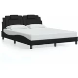  Okvir kreveta s LED svjetlima crni 160 x 200 cm od umjetne kože