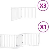vidaXL Ograda za pse z vrati zložljiva 10 panelov bela 800 cm les | Shoptok.si