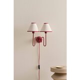 Jotex Rdeča/bež lanena stenska svetilka z vtikačem Juliet – | Shoptok.si