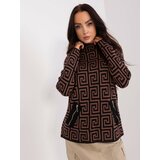 Fashion Hunters Women's brown and black patterned turtleneck sweater Cene'.'
