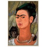  Slika - Frida Kahlo – Self-Portrait with Monkey 80x120 U prirodnom drvenom okviru | shoptok.hr