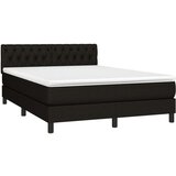  Krevet box spring s madracem LED crni 140x200 cm od tkanine | shoptok.hr