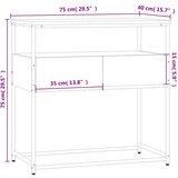  Konzolni stol smeđa boja hrasta 75x40x75 cm konstruirano drvo | shoptok.hr