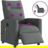vidaXL Električni masažni naslanjač temno sivo blago | Shoptok.si