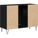 vidaXL črna hrastova omara črn hrast mdf srednja črna hrastova omara | Shoptok.si