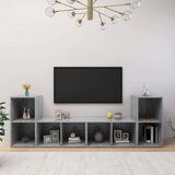 TV omarice 4 kosi betonsko sive 72x35x36,5 cm iverna plošča | Shoptok.si