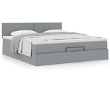  Otomanski krevet s madracem svijetlosivi 200x200 cm tkanine | shoptok.hr