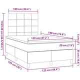  Krevet box spring s madracem tamnosivi 120 x 190 cm tkanina | shoptok.hr