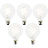 LUEDD Komplet 5 LED žarnic E27 G95 prozorna 2,2 W 470 lm 2700 K | Shoptok.si
