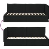  Kutni okvir kreveta s uzglavljem Crna 100 x 200 cm tkanina | shoptok.hr