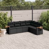  6-dijelni set vrtnih sofa s jastucima crni od poliratana | shoptok.hr