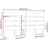  Uzglavlje bijelo 150 x 3 x 80 cm od masivne borovine | shoptok.hr