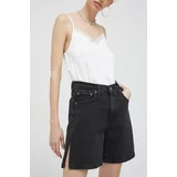 Abercrombie & Fitch Traper kratke hlače za žene, boja: crna, glatki materijal, visoki struk