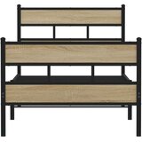 vidaXL Kovinski posteljni okvir brez vzmetnice sonoma hrast 90x190 cm | Shoptok.si