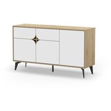 Marckeric Bela/v naravni barvi nizka komoda v hrastovem dekorju 140x79 cm Nola – | Shoptok.si