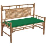The Living Store Vrtna klop z blazino 120 cm bambus - Vrtna Klop, (21437868) Cene
