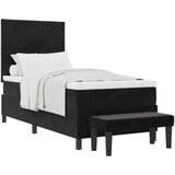 vidaXL črna žametna vzmetnica z klopjo 90x190 cm | Shoptok.si