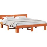  Konstrukcija postelje z vzglavjem Voskast rjav 200 x 200 cm, (5000126508) | Shoptok.si