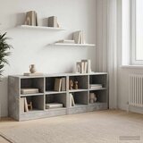 Ormarić za krevet s policom 2 pcs Betonska siva 66 x 33 x 48 cm | Shoptok.si