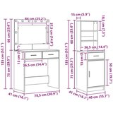  3-delni komplet toaletne mize Siva Sonoma inženirski les, (22094611) | Shoptok.si