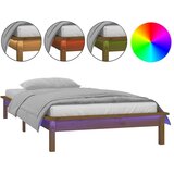  LED okvir za krevet smeđa boja meda 90x200 cm od masivnog drva | Eponuda.com