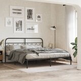Maison Chic Kovinski Posteljni okvir - Dvoposteljna postelja - Zakonska postelja z vzglavjem črn 160x200 cm, (21693050) | Shoptok.si