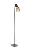 Kave Home Črna/v zlati barvi stoječa svetilka s kovinskim senčilom (višina 180 cm) Natsumi – | Shoptok.si