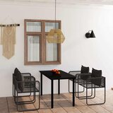  5-dijelni vrtni blagovaonski set crni Crna Cijene