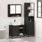  3-dijelni set kupaonskog namještaja crni od konstruiranog drva | shoptok.hr