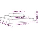  Visoka greda siva 110x110x27 cm trdna borovina | Shoptok.si