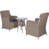 3-dijelni bistro set od poliratana s jastucima smeđi | shoptok.hr
