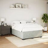 Maison Chic Posteljni okvir - Dvoposteljna postelja - Zakonska postelja brez vzmetnice svetlo siv 140x190 cm žamet-J12512, (21767630) | Shoptok.si