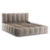 Micadoni Svetlo rjava oblazinjena zakonska postelja s prostorom za shranjevanje z letvenim dnom 200x200 cm Lupine – Home | Shoptok.si