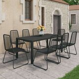  9-dijelni vrtni blagovaonski set od PVC ratana crni | shoptok.hr