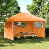 vidaXL Sklopivi prigodni šator za zabave s 3 bočna zida narančasta