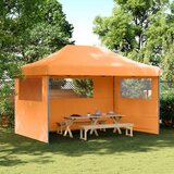 vidaXL Zložljivi pop-up šotor za zabave 3 stranice oranžna | Shoptok.si