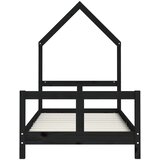  Okvir za dječji krevet crni 80 x 160 cm od masivne borovine | shoptok.hr