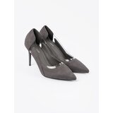 GOODIN Grey suede pumps with transparent inserts | Shoptok.si