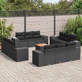  13-dijelni set vrtnih sofa s jastucima poliratan crni | shoptok.hr
