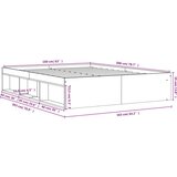  Za krevet siva boja betona 160x200 cm | shoptok.hr