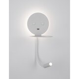 Nova Luce Bela aluminijasta LED stenska svetilka z upogljivo konstrukcijo/z USB priključkom Eclip – | Shoptok.si