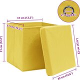 vidaXL Kutije za pohranu s poklopcima 4 kom žute 32x32x32 cm tkanina | shoptok.hr