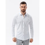 Ombre Men's SLIM FIT shirt in decorative fabric - blue Cene