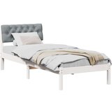  Okvir kreveta s uzglavljem Bijela i svijetlosiva 75 x 190 cm | shoptok.hr