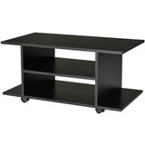 HOMCOM Moderno oblikovana televizijska omarica z lesenimi koleščki 80 × 40 × 40 cm črna, (20745674) | Shoptok.si